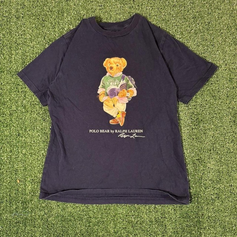 Polo Ralph Lauren Polo Bear Graphic Tee Navy Blue Youth M Fits Mens XS S
